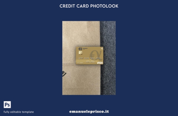 modello frontale photolook della carta visto Lussemburgo Advanzia Bank in stile 